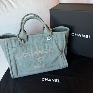 CHANEL Deauville NM Tote Denim Small